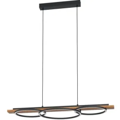 Candeeiro de teto em madeira de pinho e metal preto BOYAL EGLO 99624
