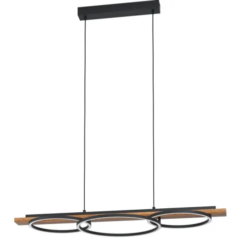 Candeeiro de teto em madeira de pinho e metal preto BOYAL EGLO 99624