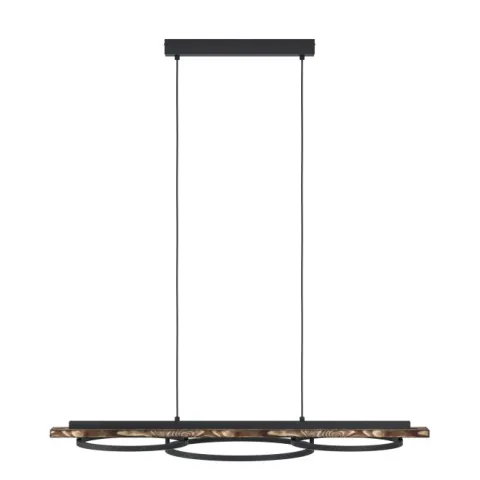Candeeiro de teto em madeira de pinho e metal preto BOYAL EGLO 99624