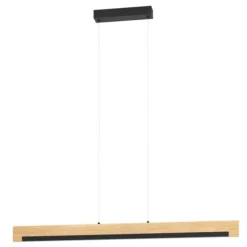 Candeeiro de teto em madeira e aço preto CAMACHO EGLO 901737