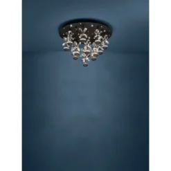Candeeiro de teto em metal preto com vidro transparente PIANOPOLI 2 EGLO 390275