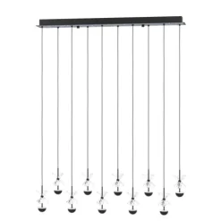 Candeeiro de teto em metal preto com vidro transparente PIANOPOLI 2 EGLO 390276