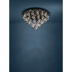 Candeeiro de teto em metal preto com vidro transparente PIANOPOLI 2 EGLO 390276