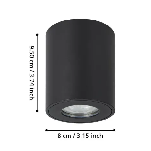 Candeeiro de teto exterior preto TORRECOLA EGLO 901028