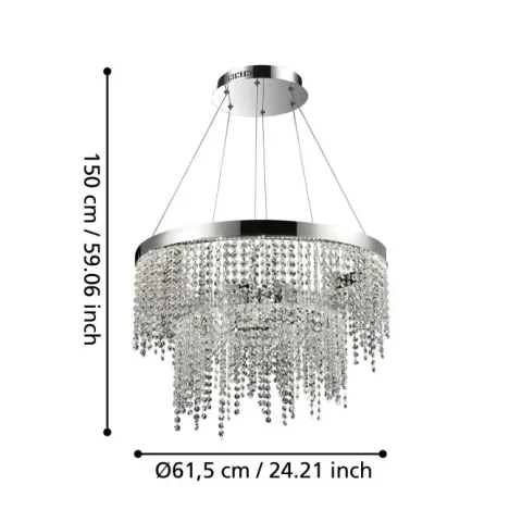 Candeeiro de teto extravagante com vidros brilhantes ANTELAO EGLO 39281