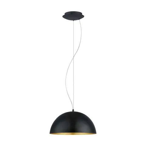 Candeeiro de Teto GAETANO 1 Preto com Interior Dourado 38 cm EGLO 94935