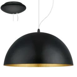Candeeiro de Teto GAETANO 1 Preto com Interior Dourado 38 cm EGLO 94935