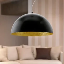 Candeeiro de Teto GAETANO 1 Preto com Interior Dourado 38 cm EGLO 94935