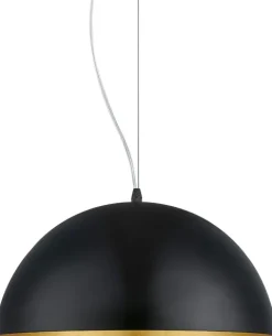 Candeeiro de Teto GAETANO 1 Preto com Interior Dourado 38 cm EGLO 94935