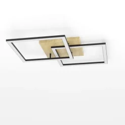 Candeeiro de teto LED com acabamento preto, madeira e branco LOMALTAS-Z EGLO 901744