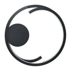 Candeeiro de teto LED com anel aberto curvo preto mate MEZZOMONTE EGLO 901821
