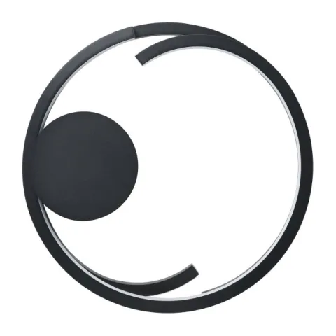Candeeiro de teto LED com anel aberto curvo preto mate MEZZOMONTE EGLO 901821