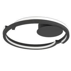 Candeeiro de teto LED com anel aberto curvo preto mate MEZZOMONTE EGLO 901821