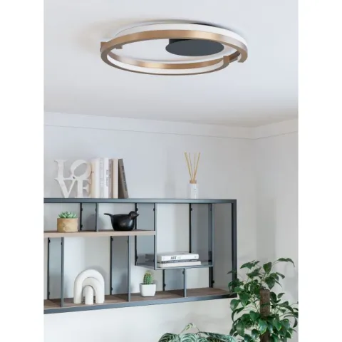 Candeeiro de teto LED com anéis metálicos entrelaçados MEZZOMONTE EGLO 901825
