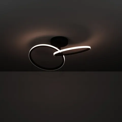 Candeeiro de teto LED com anéis inclinados preto mate CONGIUNTI EGLO 902144