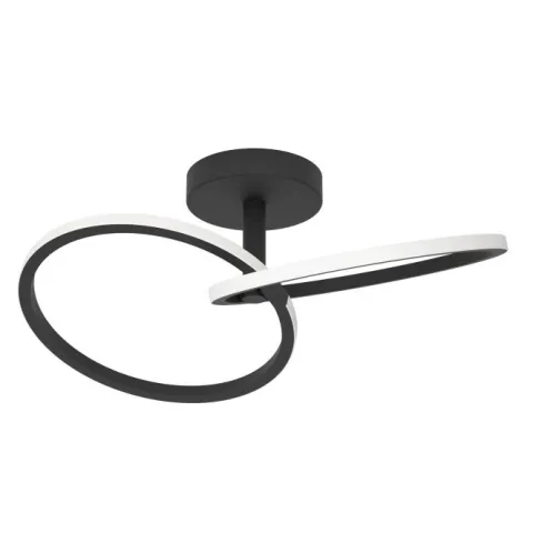 Candeeiro de teto LED com anéis inclinados preto mate CONGIUNTI EGLO 902144