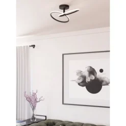 Candeeiro de teto LED com anéis inclinados preto mate CONGIUNTI EGLO 902144