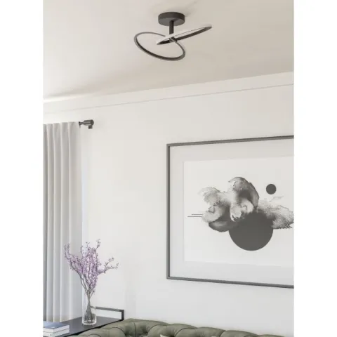 Candeeiro de teto LED com anéis inclinados preto mate CONGIUNTI EGLO 902144