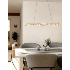 Candeeiro de teto LED com aspeto madeira LASANA 4 EGLO 901106