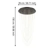 Candeeiro de teto LED com baldaquim preto e correntes douradas TREPUCO EGLO 390355