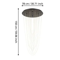 Candeeiro de teto LED com baldaquim preto e correntes douradas TREPUCO EGLO 390355