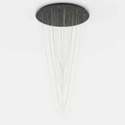 Candeeiro de teto LED com baldaquim preto e correntes douradas TREPUCO EGLO 390355