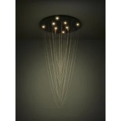 Candeeiro de teto LED com baldaquim preto e correntes douradas TREPUCO EGLO 390355