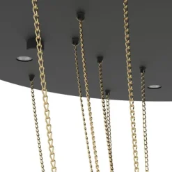 Candeeiro de teto LED com baldaquim preto e correntes douradas TREPUCO EGLO 390355