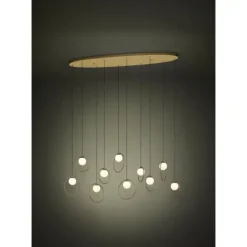 Candeeiro de teto LED com baldaquim em latão e esferas opalas PORTOCOLOM EGLO 390347