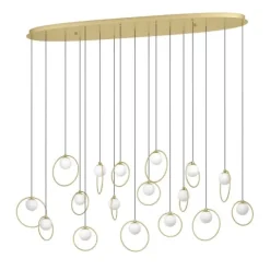 Candeeiro de teto LED com baldaquim em latão e esferas opacas PORTOCOLOM EGLO 390348
