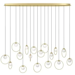 Candeeiro de teto LED com baldaquim em latão e esferas opacas PORTOCOLOM EGLO 390348