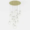Candeeiro de teto LED com baldaquim em latão e esferas opalas PORTOCOLOM EGLO 390346