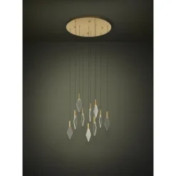 Candeeiro de teto LED com baldaquim em latão e acrílico MIRADOR EGLO 390359