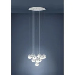 Candeeiro de teto LED com 10 cabeças em forma de lágrima MIOGLIA EGLO 39527