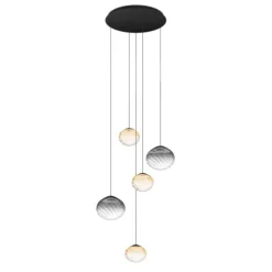 Candeeiro de teto LED com cúpulas de vidro estriado PANTOJA EGLO 390482