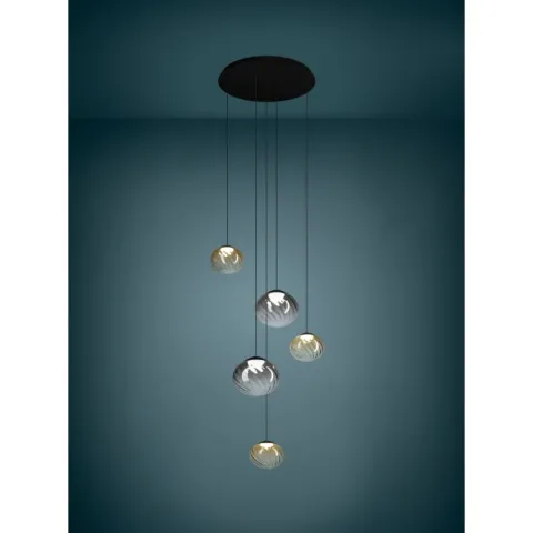 Candeeiro de teto LED com cúpulas de vidro estriado PANTOJA EGLO 390482