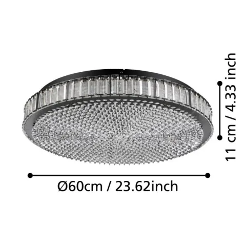 Candeeiro de teto LED com cristais transparentes BALPARDA EGLO 390249