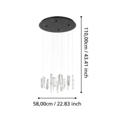 Candeeiro de teto LED com cristais transparentes SARDENARA EGLO 390209