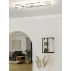 Candeeiro de teto LED com faixas ovais cromado CONIVARENA EGLO 902161