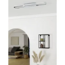 Candeeiro de teto LED com faixas ovais cromado CONIVARENA EGLO 902161