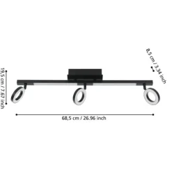 Candeeiro de Teto LED com Focos Giratórios CARDILLIO 2 EGLO 900515