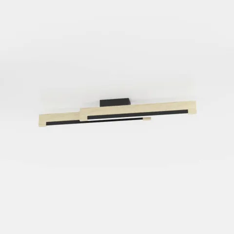 Candeeiro de teto LED com madeira e aço preto CAMACHO EGLO 901736