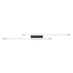 Candeeiro de teto LED com madeira e aço preto CAMACHO EGLO 901736