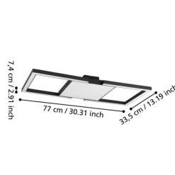 Candeeiro de teto LED com molduras quadradas preto MACELLARA EGLO 390019