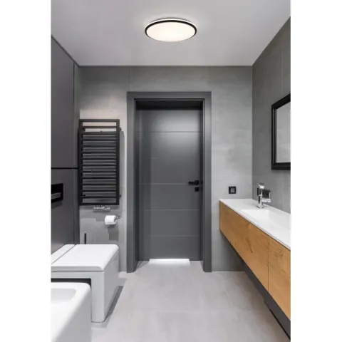 Candeeiro de Teto LED com Moldura Preta e Plástico Branco PINETTO EGLO 900366