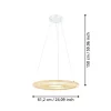 Candeeiro de teto LED com painel branco e bambu DEHESA EGLO 390297