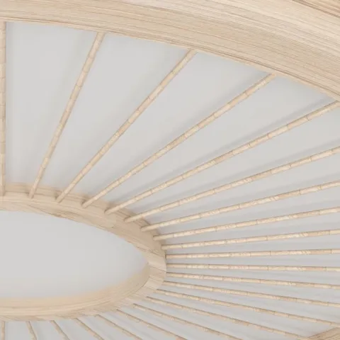Candeeiro de teto LED com painel branco e bambu DEHESA EGLO 390297