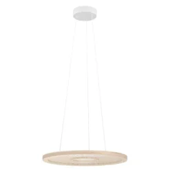 Candeeiro de teto LED com painel branco e bambu DEHESA EGLO 390297