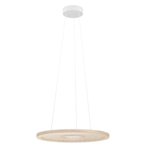 Candeeiro de teto LED com painel branco e bambu DEHESA EGLO 390297