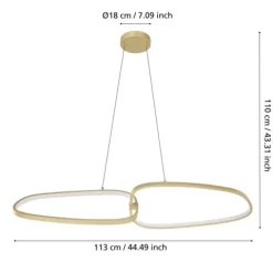 Candeeiro de teto LED com perfis orgânicos reguláveis LODOSA EGLO 390205